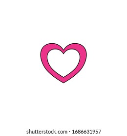 heart inside of heart icon design eps 10. Symbol of love and affection for valentines or sweetest day