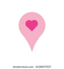 heart inside a location pin icon. Great for dating maps, meet-up apps, or romantic trip planning. Vector EPS.