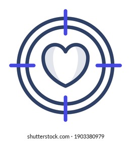 Heart Inside Reticle, Love Target Icon