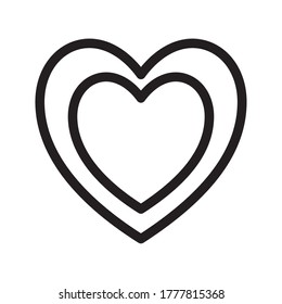 heart inside heart silhouette style icon design of love passion and romantic theme Vector illustration