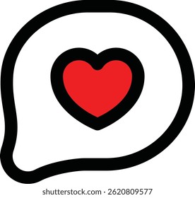 Heart inside speech bubble icon illustration symbolizing love, message, and communication