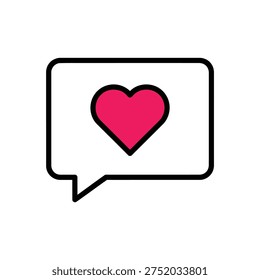 heart inside speech bubble icon representing love and communication