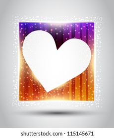 Heart inside the square. Vector