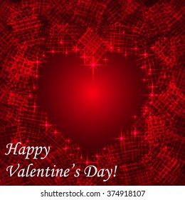 Heart inside of texture. Vector illustration