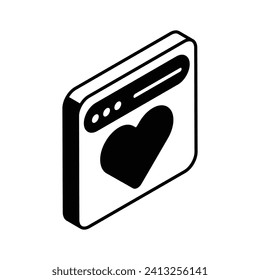 Herzstück in der Webseite mit dem Konzept Symbol der Dating-Website