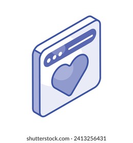 Herzstück in der Webseite mit dem Konzept Symbol der Dating-Website