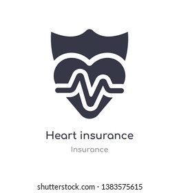 heart insurance icon. isolated heart insurance icon vector illustration from insurance collection. editable sing symbol can be use for web site and mobile app