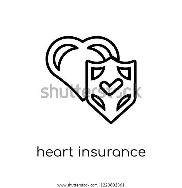 Heart\
insurance icon. Trendy modern flat linear vector Heart insurance\
icon on white background from thin line Insurance collection,\
editable outline stroke vector\
illustration