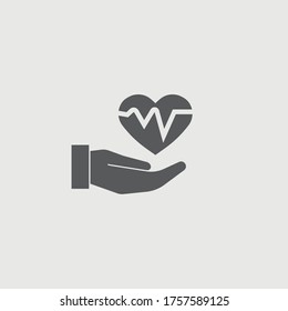 Heart insurance vector icon illustration sign