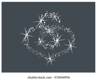 Heart intertwined with the number 8, which is created from small elements with gradients. It symbolizes holidays Valentine's Day and International Women's Day (8 March). Scalable vector illustration