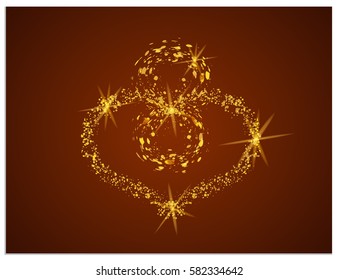 Heart intertwined with the number 8, which is created from small elements with gradients. It symbolizes holidays Valentine's Day and International Women's Day (8 March). Scalable vector illustration