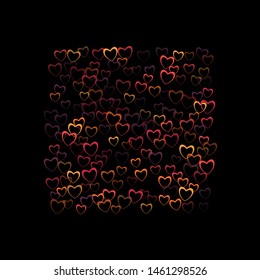 Heart invitation which consists of isolated elements. Modern style with beautiful elements in heart invitation. Can be used as print, wallpaper, cards, valentine cards, banner, background and etc.