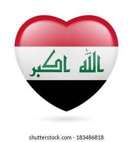 Heart with Iraqi flag colors. I love Iraq 