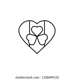 heart, Ireland, clover, flag icon. Element of Ireland culture icon. Thin line icon for website design and development, app development. Premium icon