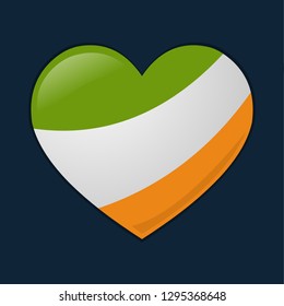 heart with ireland flag vector symbol illustration
