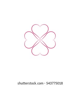 Heart isolated composition. Romantic love isolated icon. Colorful symbol of valentine day and love. Template for t shirt, apparel, card, poster. Design element of valentine day. Vector illustration