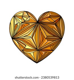 Heart isolated on a white background. Geometric heart for printing on invitations, design element, blank for designer. Print