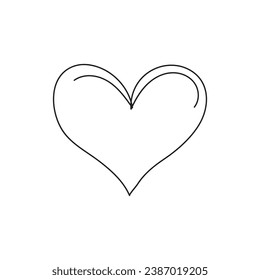 heart isolated on white background one-line art.
