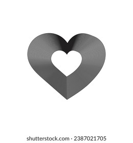 heart isolated on white background line art.