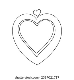 heart isolated on white background line art.