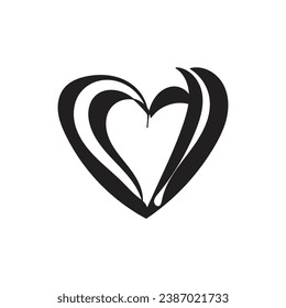 heart isolated on white background line art.