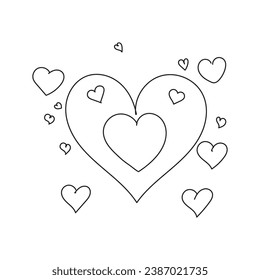 heart isolated on white background line art.