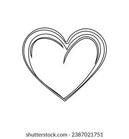 heart isolated on white background line art.