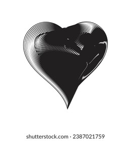 corazón aislado en el arte de fondo blanco.