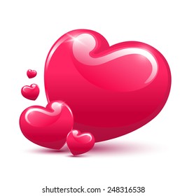 Heart Isolated On White Background, Vector Illustration. Can use element for love printing card and valentine' s day.
