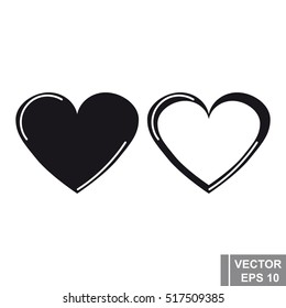 Heart isolated on white background. Icon. Love. Modern flat style.