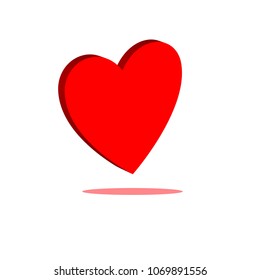 Heart isolated. Red sign on white background. Symbol linked, join, love, passion and wedding. Template for t shirt, apparel, card, poster, valentine day. Design element. Vector illustration