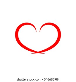 Heart isolated. Romantic love isolated icon on white background. Colorful symbol of valentine day and love. Template for t shirt, apparel, card, poster. Design element. Vector illustration