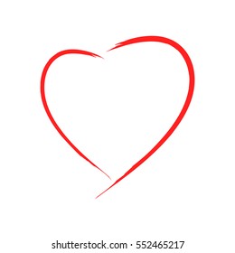 Heart isolated. Romantic love isolated icon on white background. Colorful symbol of valentine day and love. Template for t shirt, apparel, card, poster. Design element. Vector illustration