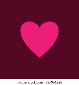 Heart isolated. Sign on dark background. Romantic symbol linked, join, love, passion and wedding. Template for t shirt, apparel, card, poster. Design element of valentine day. Vector illustration