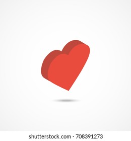Heart isometric icon. 3d vector illustration.