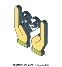 Heart isometric left top view 3D icon