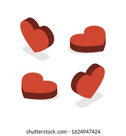 heart isometric vector. valentine symbol. 14 february. love icon.