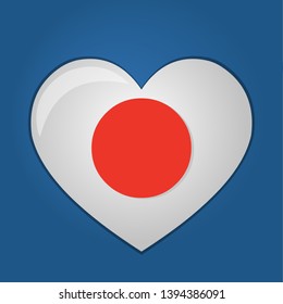 heart with japan flag inside vector symbol illustration