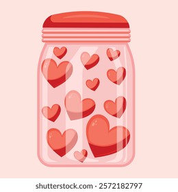 Heart Jar Illustration: Vector Love Container