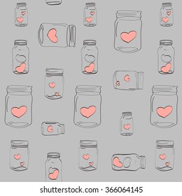 Heart in jar. Pattern