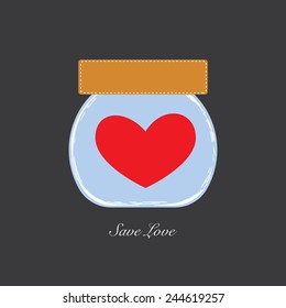 heart in jar vector illustration eps10