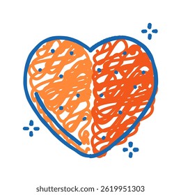 heart jelly candy gummy doodle icon sketch vector. heart jelly candy gummy sign. isolated symbol illustration