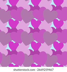 Heart jigsaw. Overlapping heart shapes create a dense pattern. 