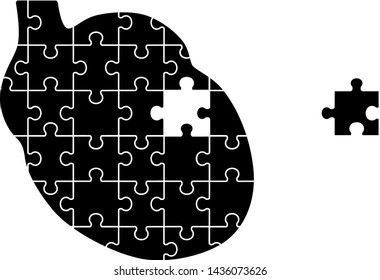 Heart in the jigsaw puzzle