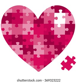 Heart jigsaw puzzle in vector format.