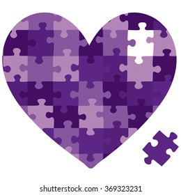 Heart jigsaw puzzle in vector format.