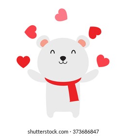 Heart Juggling Polar Bear