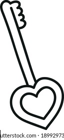 heart key in doodle style