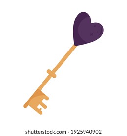 heart key esoteric isolated icon vector illustration design