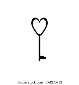 heart key flat icon